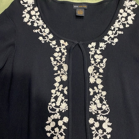 Grace Dane Lewis 2 pc Rayon/Nylon long jacket (XL) and palazzo pant (L). Sheen. - Picture 11 of 14